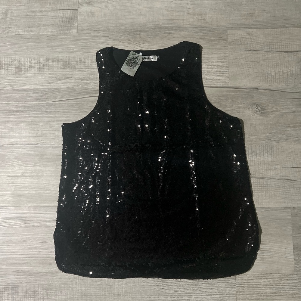 Women Sequin Tank Top Sleeveless Sparkle Shimmer‎ Vest Tops Glitter Camisole